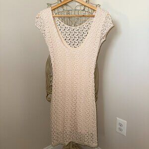 Free People Lace Crochet Lined Mini Dress XS